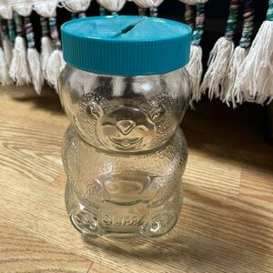 Vintage Skippy Bear Glass Container